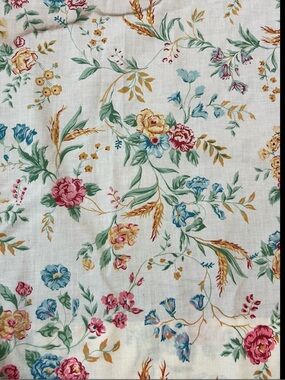 VTG Curtains Ivory Floral Lot Of 4 Panels Each 24x80 French Pleats Cottagecore